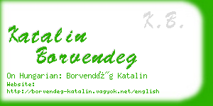 katalin borvendeg business card